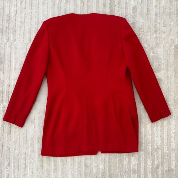 Vintage Jones New York Red Wool Blazer Size 4- Made in US - Picture 7 of 7